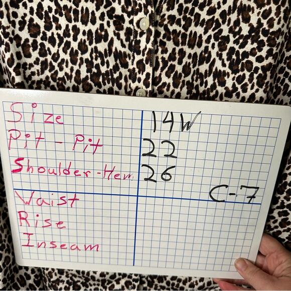 Talbots leopard print button down long sleeve blouse mobwife career plus size - Picture 10 of 10